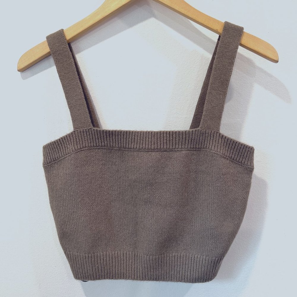 H&M Knit Crop Top Brown Size M